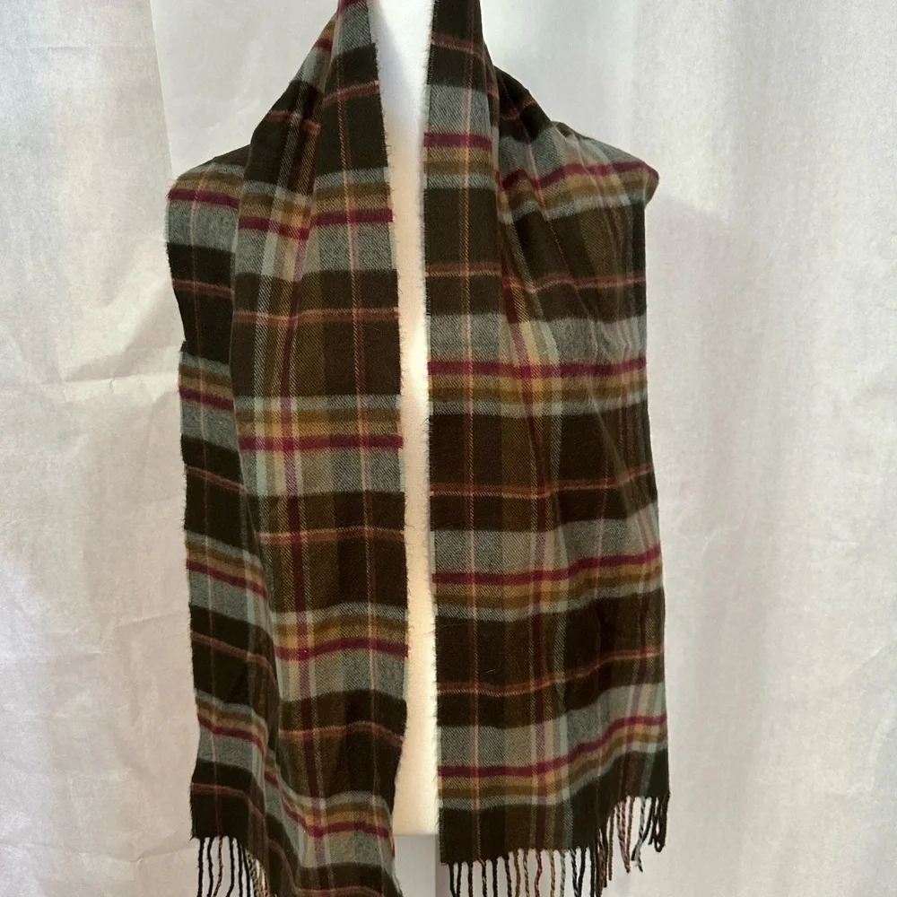 Chic Plaid Scarf in Black, Pink, and Brown